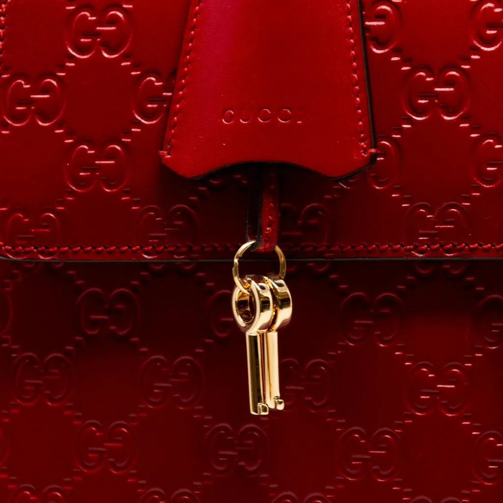 Gucci Red Guccissima Top Handle Bag