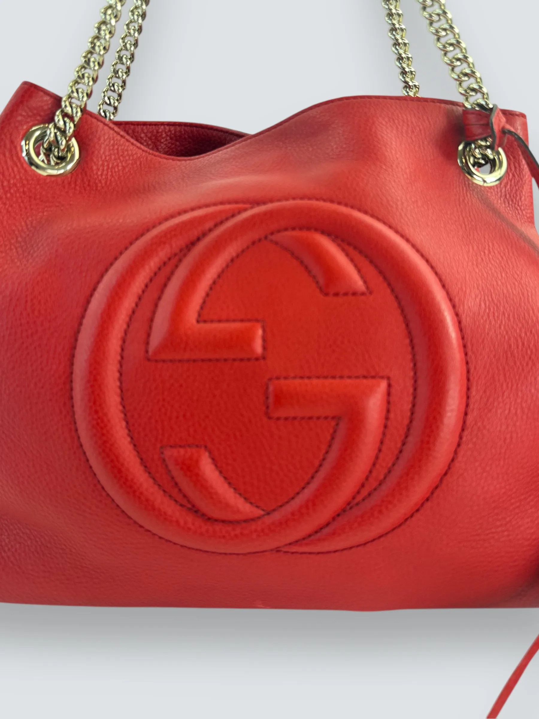 Gucci Red Leather SoHo Tote