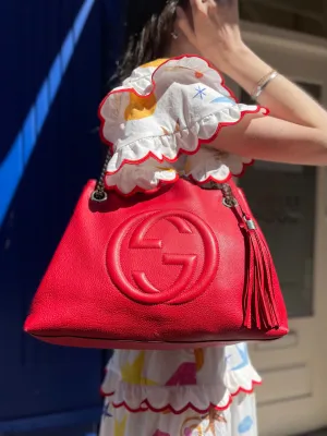 Gucci Red Leather SoHo Tote