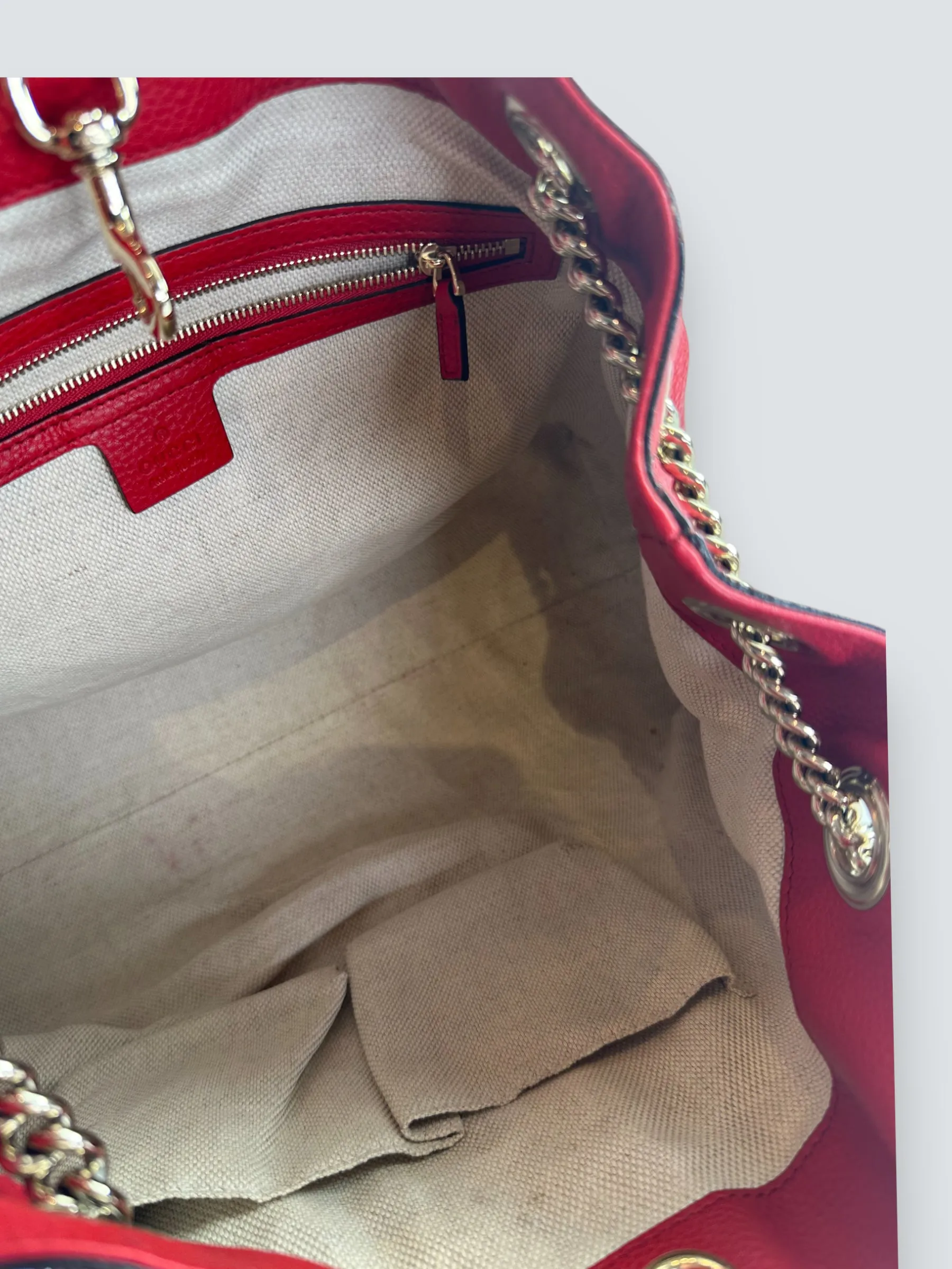 Gucci Red Leather SoHo Tote