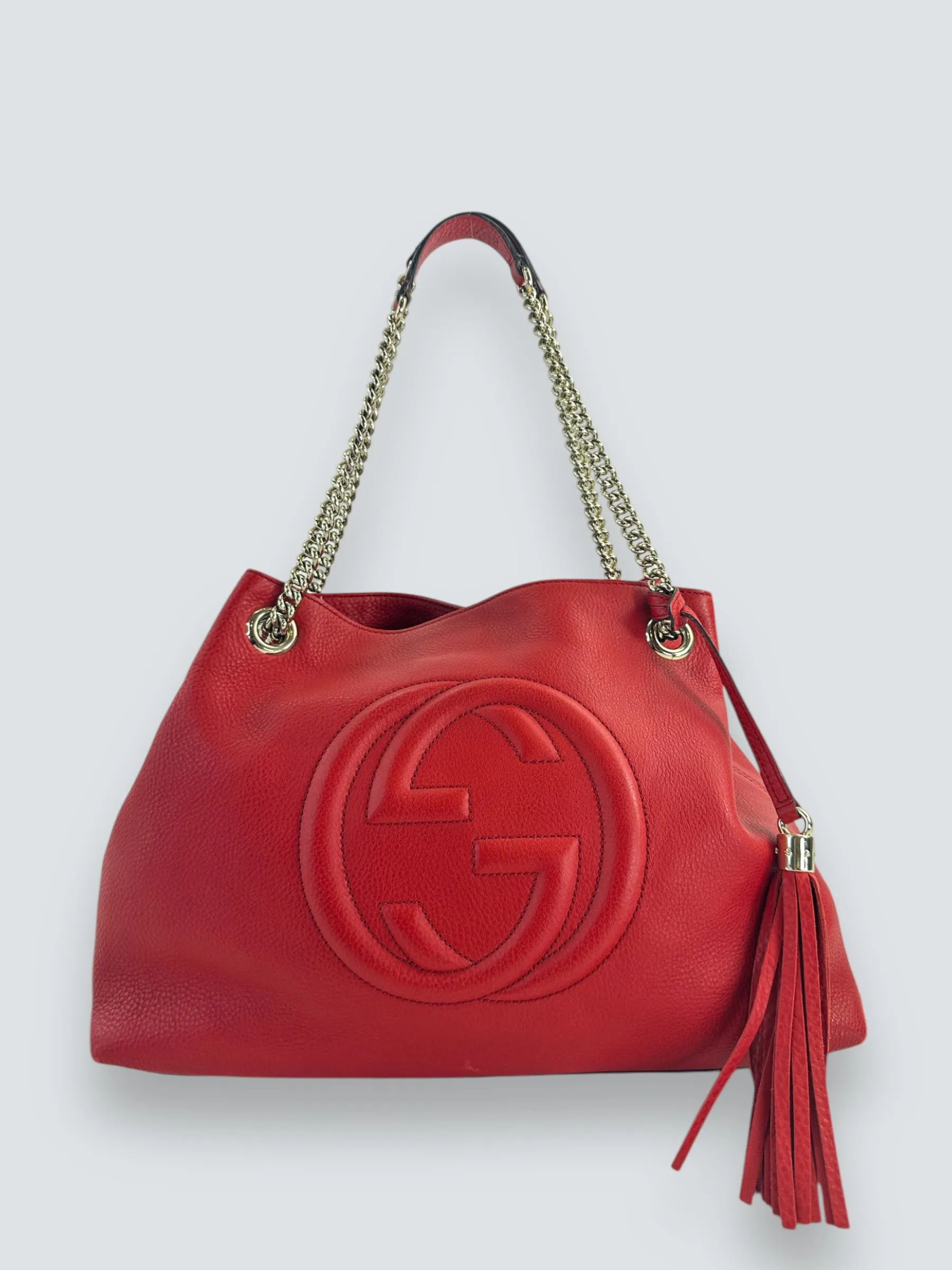 Gucci Red Leather SoHo Tote