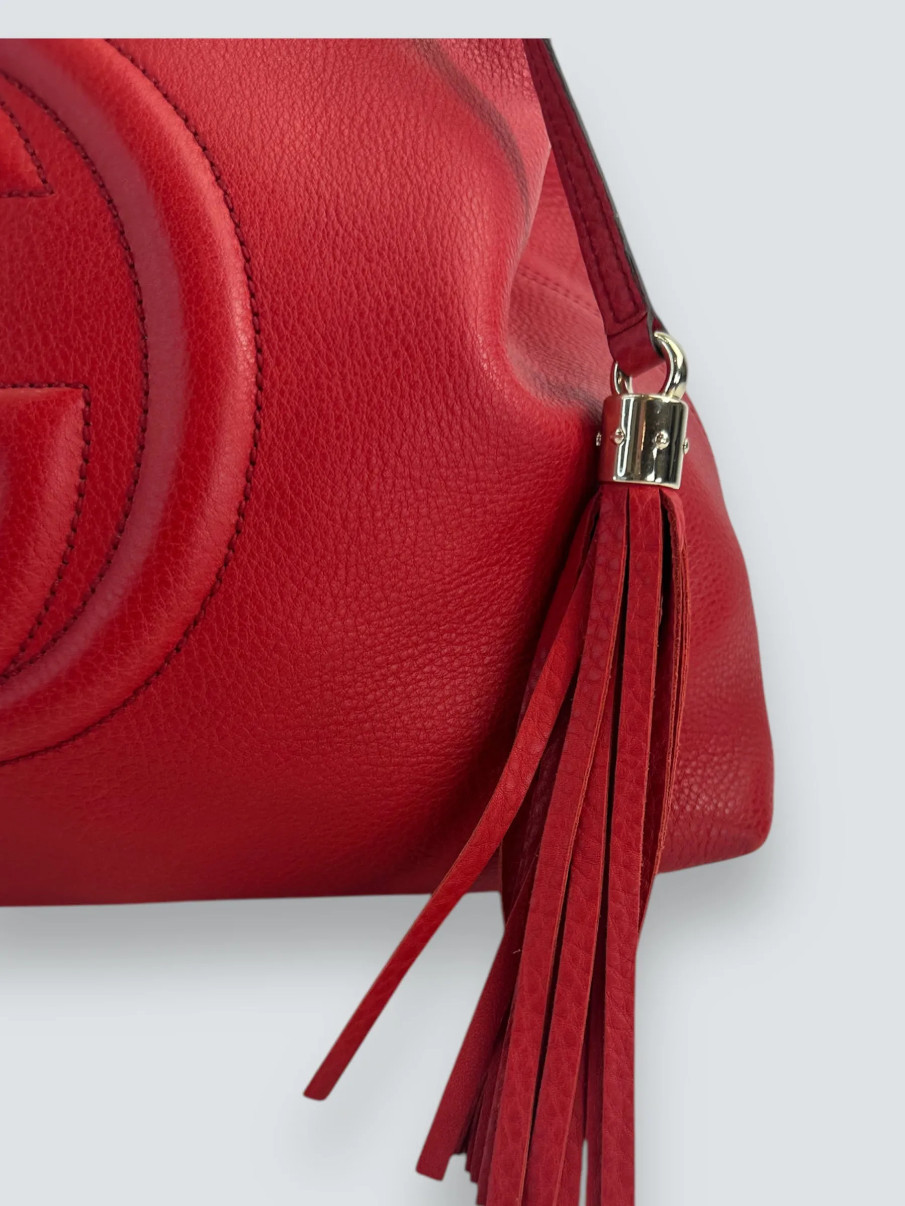 Gucci Red Leather SoHo Tote
