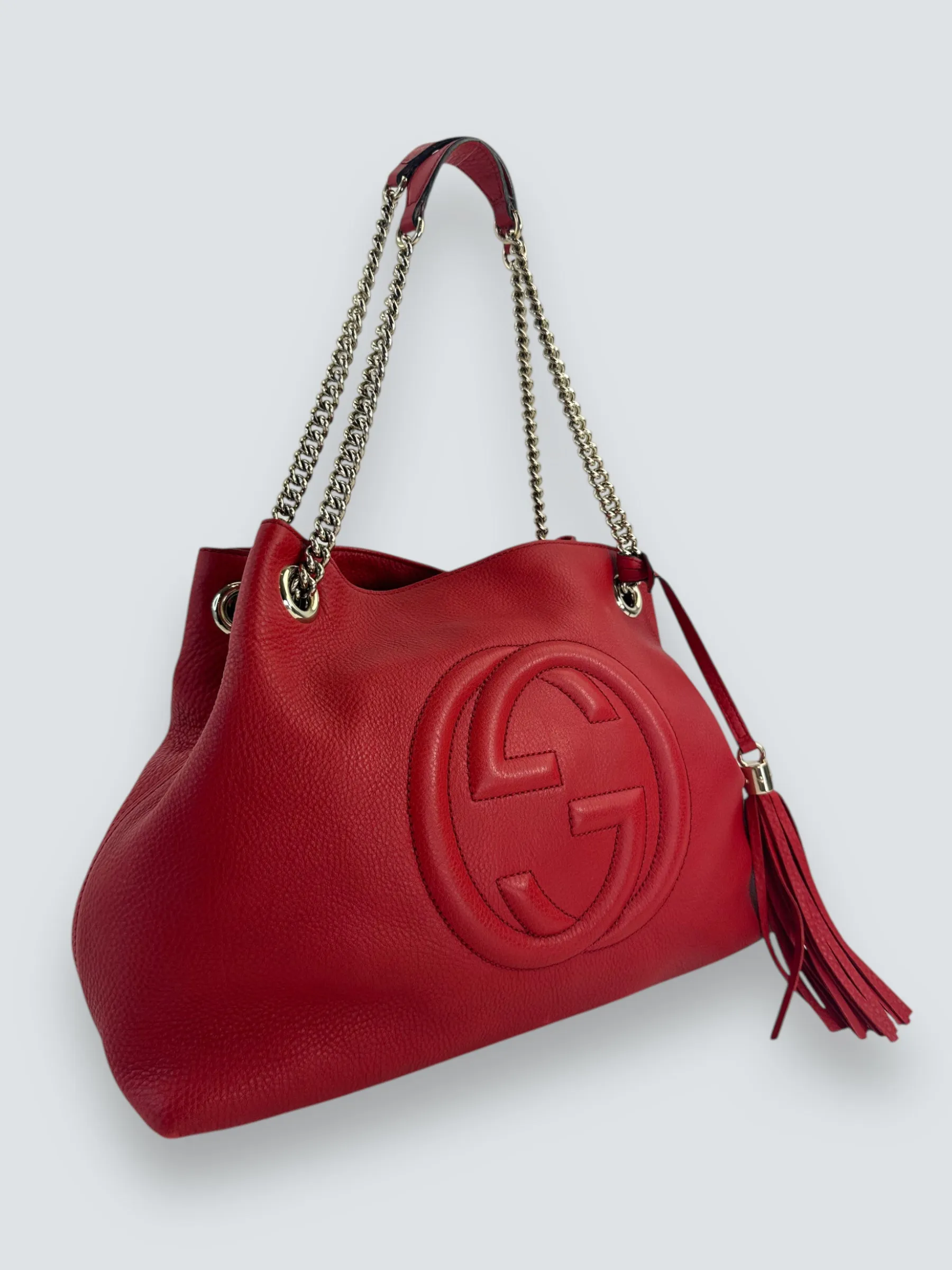 Gucci Red Leather SoHo Tote