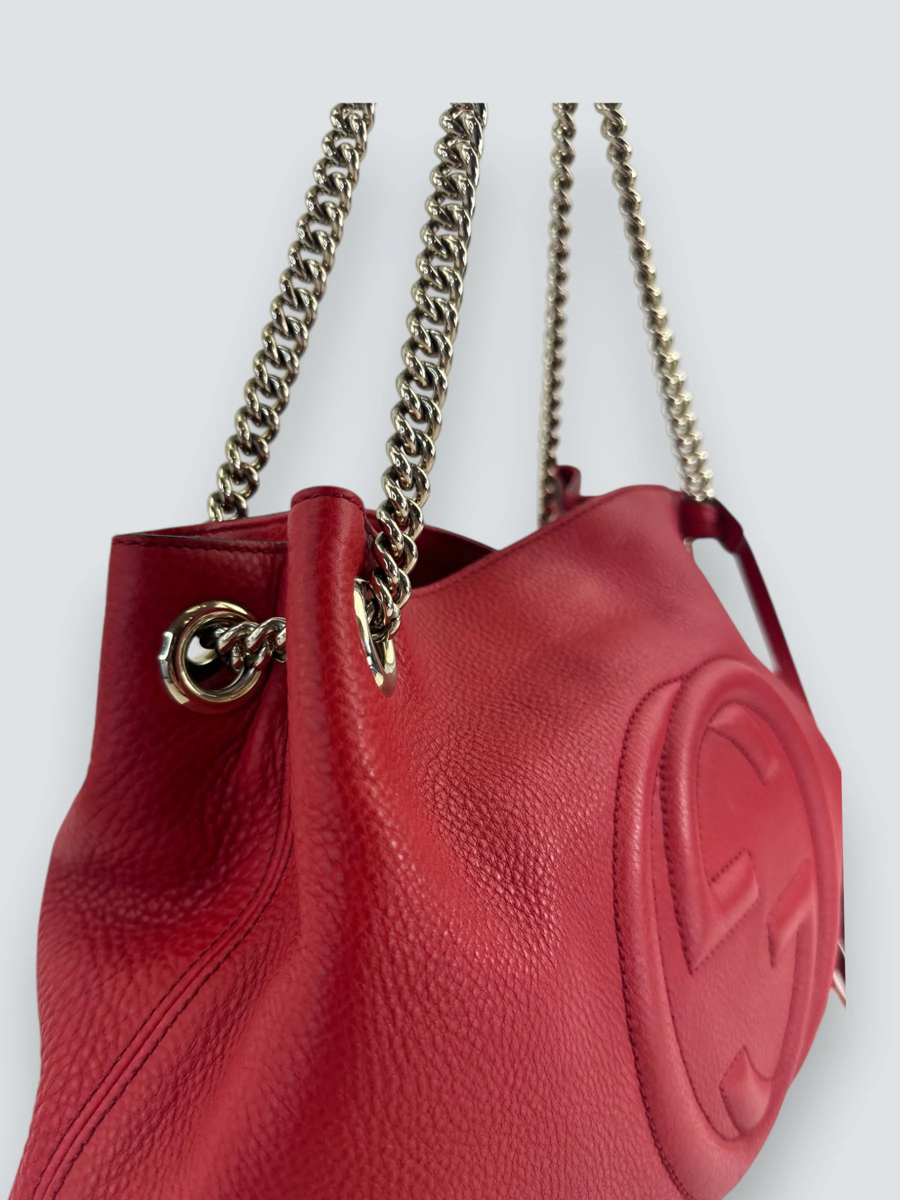 Gucci Red Leather SoHo Tote