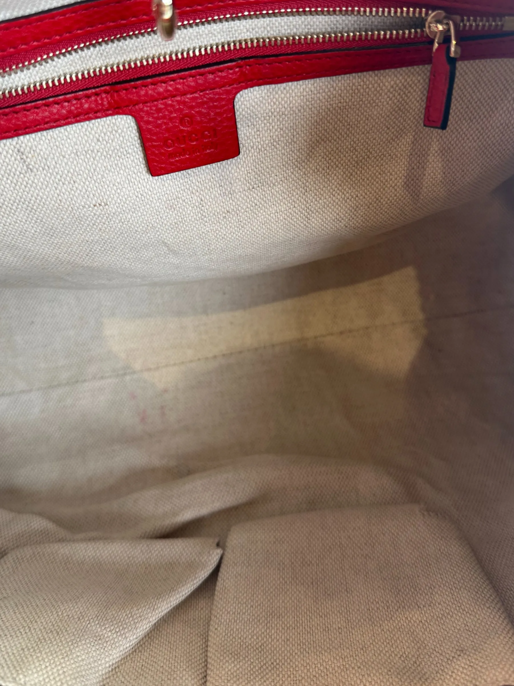 Gucci Red Leather SoHo Tote