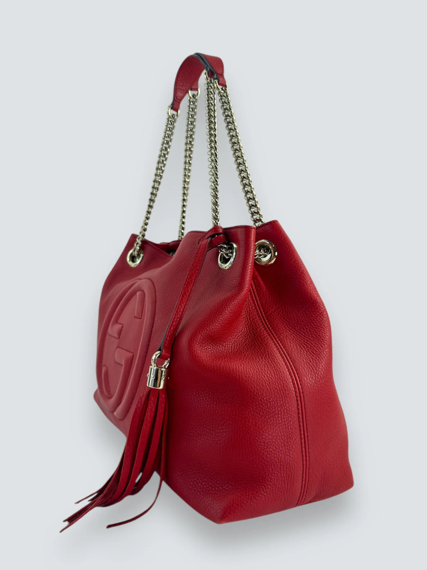 Gucci Red Leather SoHo Tote