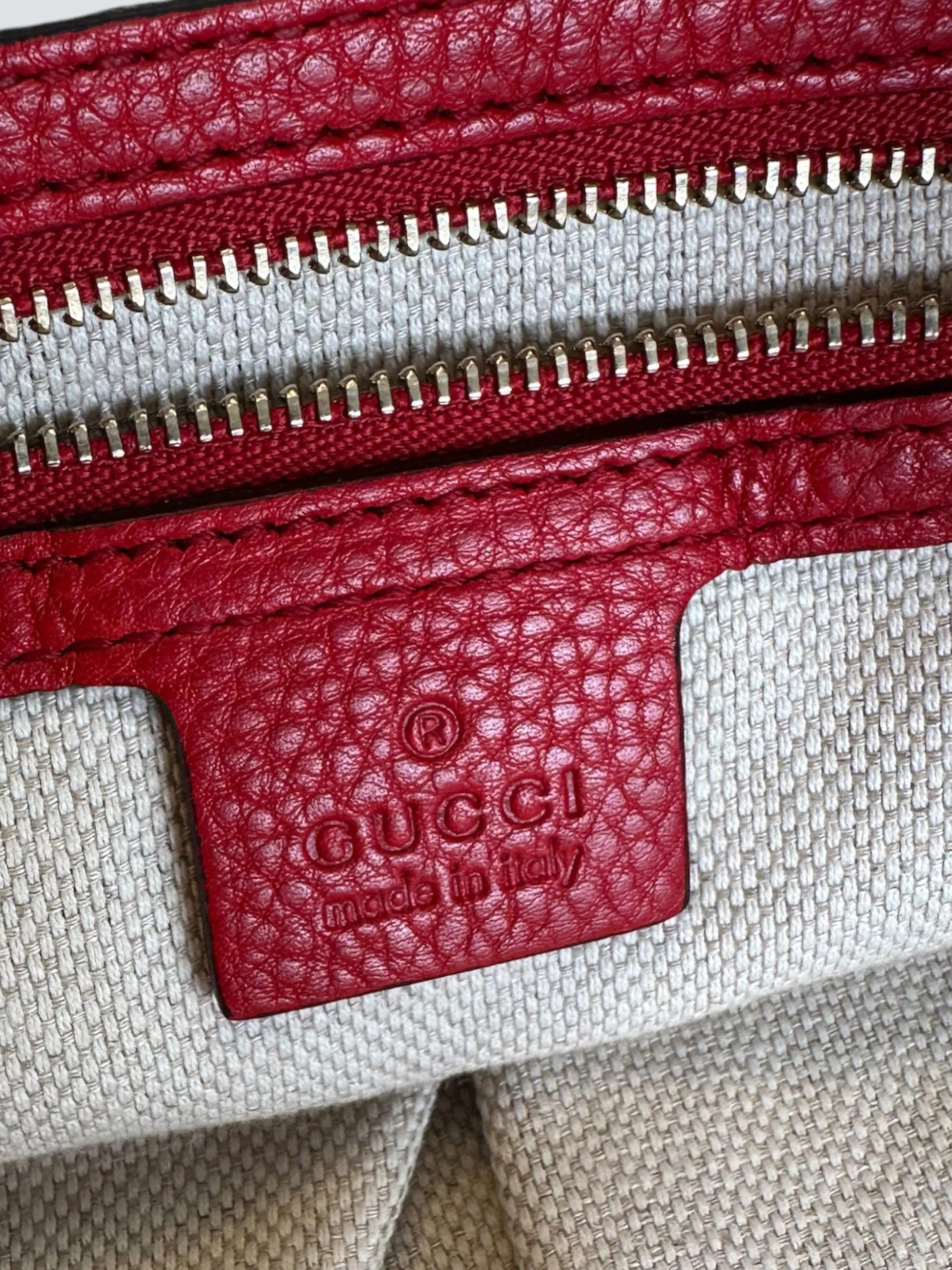 Gucci Red Leather SoHo Tote
