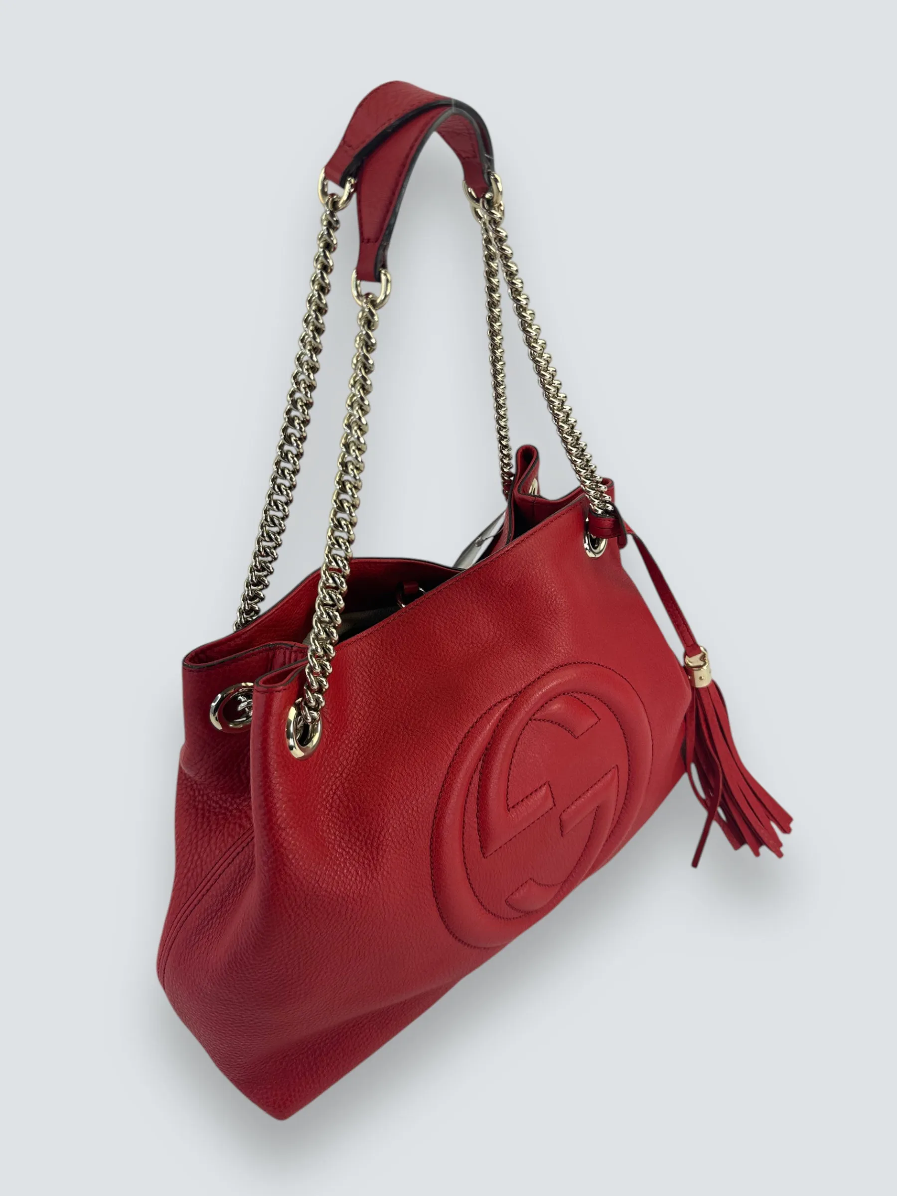 Gucci Red Leather SoHo Tote