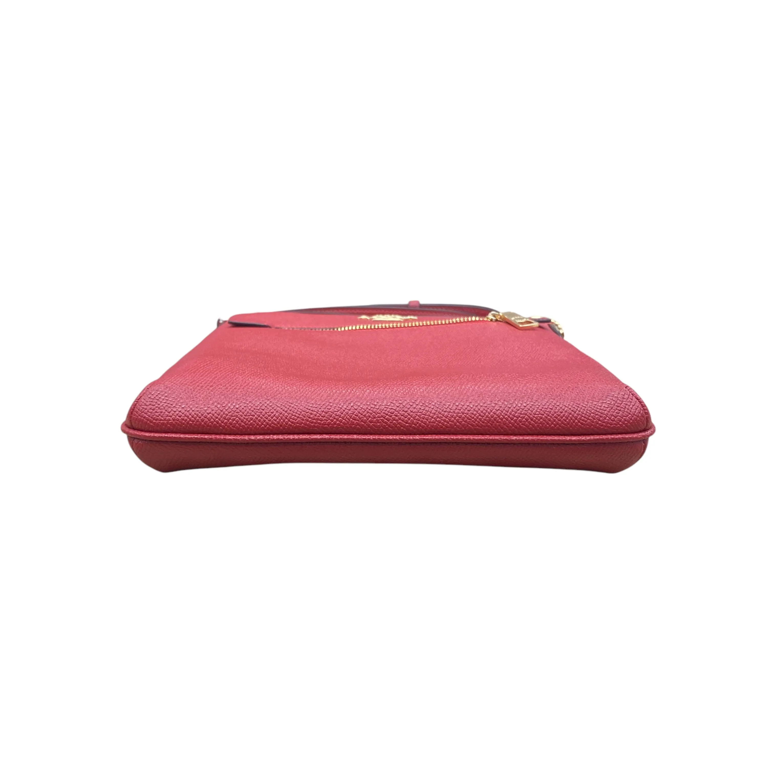 Handbag Designer By Coach In Gold & Red, Size:Small