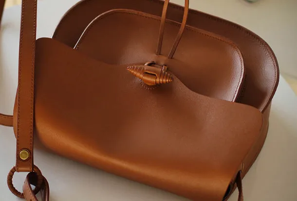 Handmade Genuine Leather Saddle Bag Purse Crossbody Bag Shoulder Bag Purse For Women