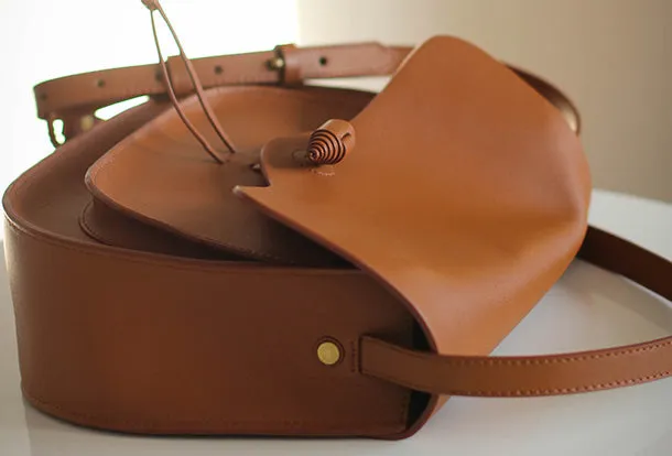 Handmade Genuine Leather Saddle Bag Purse Crossbody Bag Shoulder Bag Purse For Women