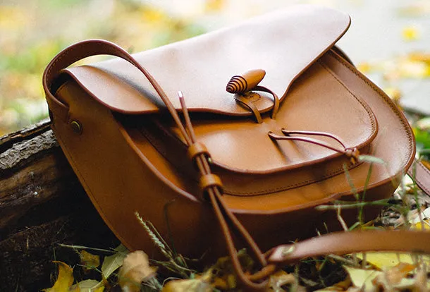 Handmade Genuine Leather Saddle Bag Purse Crossbody Bag Shoulder Bag Purse For Women