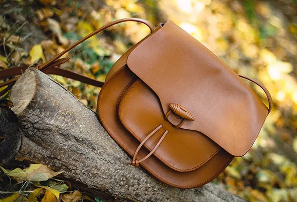 Handmade Genuine Leather Saddle Bag Purse Crossbody Bag Shoulder Bag Purse For Women