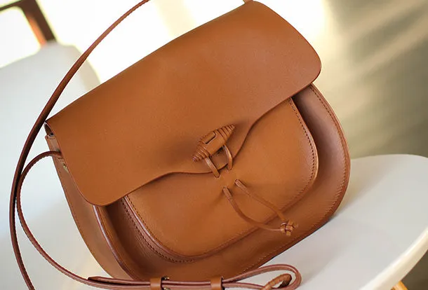 Handmade Genuine Leather Saddle Bag Purse Crossbody Bag Shoulder Bag Purse For Women
