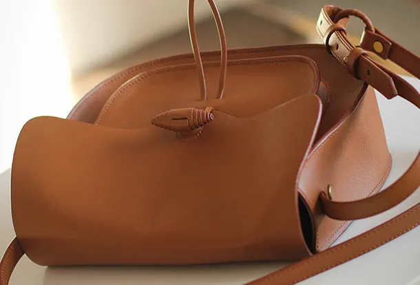Handmade Genuine Leather Saddle Bag Purse Crossbody Bag Shoulder Bag Purse For Women