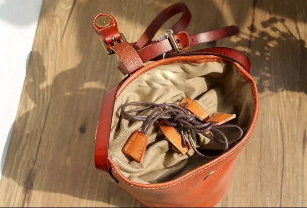 Handmade Leather bag for women leather shoulder bag crossbody bag bucket bag