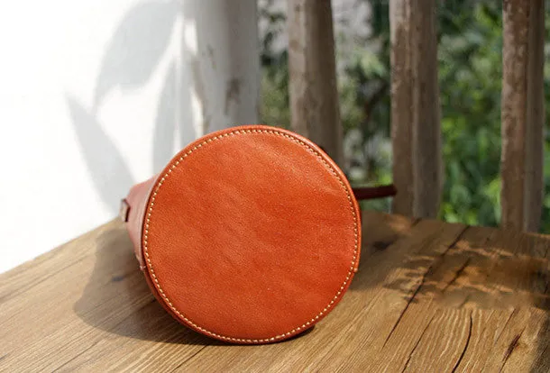 Handmade Leather bag for women leather shoulder bag crossbody bag bucket bag