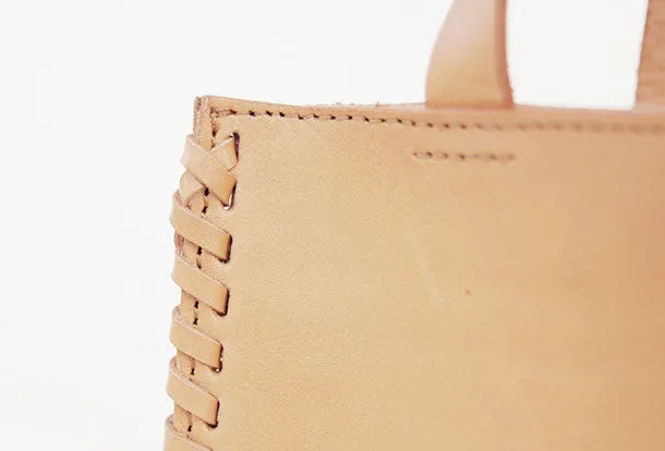 Handmade leather handbag beige shopper bag shoulder bag cossbody bag purse women