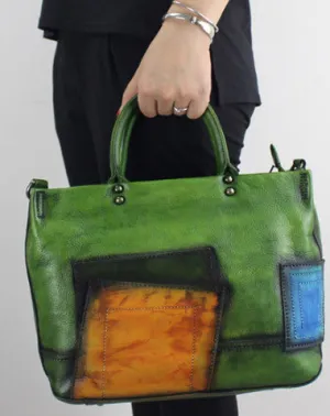 Handmade Leather handbag shoulder bag for women leather shopper bag