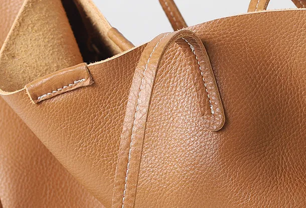 Handmade Leather Handbag Tote Bag Shopper Bag Shoulder Bag Purse For Women