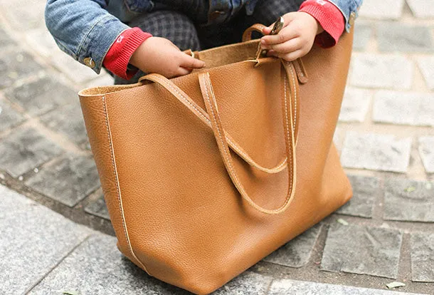Handmade Leather Handbag Tote Bag Shopper Bag Shoulder Bag Purse For Women