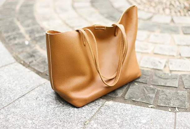 Handmade Leather Handbag Tote Bag Shopper Bag Shoulder Bag Purse For Women