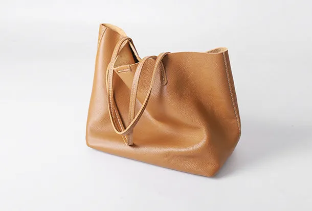 Handmade Leather Handbag Tote Bag Shopper Bag Shoulder Bag Purse For Women