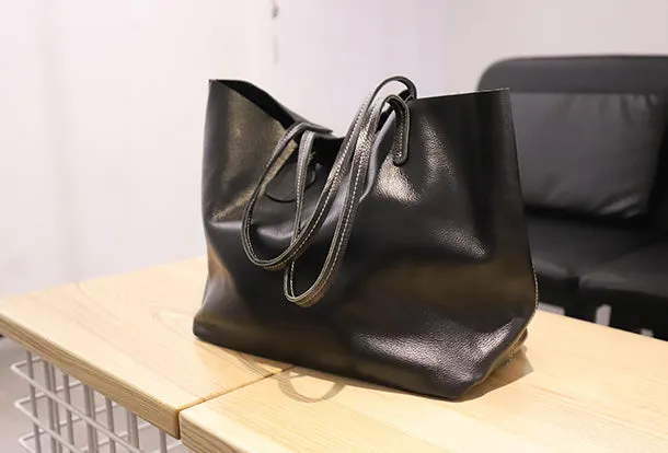 Handmade Leather Handbag Tote Bag Shopper Bag Shoulder Bag Purse For Women