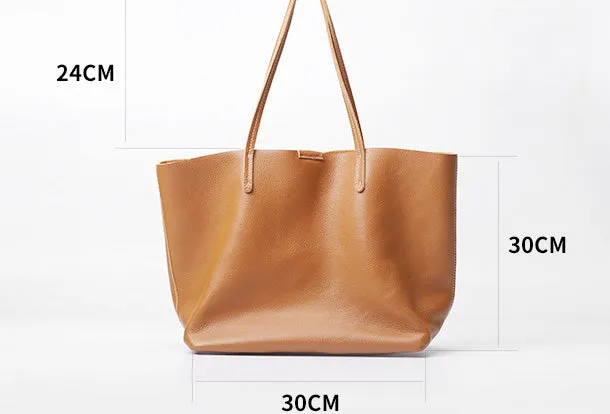 Handmade Leather Handbag Tote Bag Shopper Bag Shoulder Bag Purse For Women