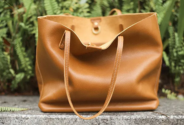 Handmade Leather Handbag Tote Bag Shopper Bag Shoulder Bag Purse For Women