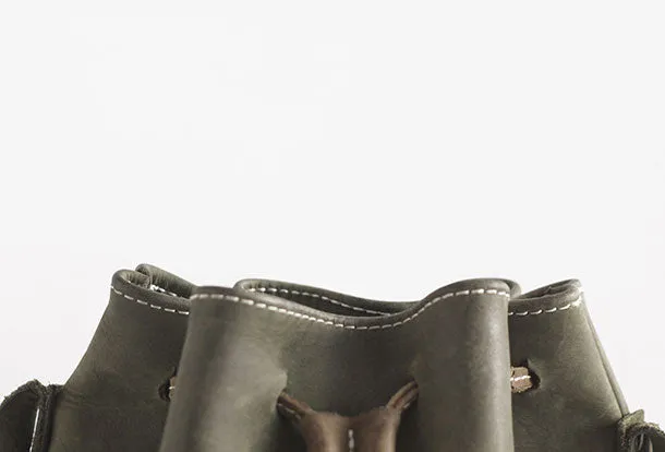 Handmade leather purse bucket phone bag shoulder bag cossbody bag purse women