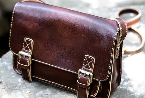 Handmade satchel purse leather crossbody bag purse shoulder bag for women