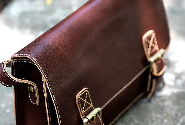 Handmade satchel purse leather crossbody bag purse shoulder bag for women