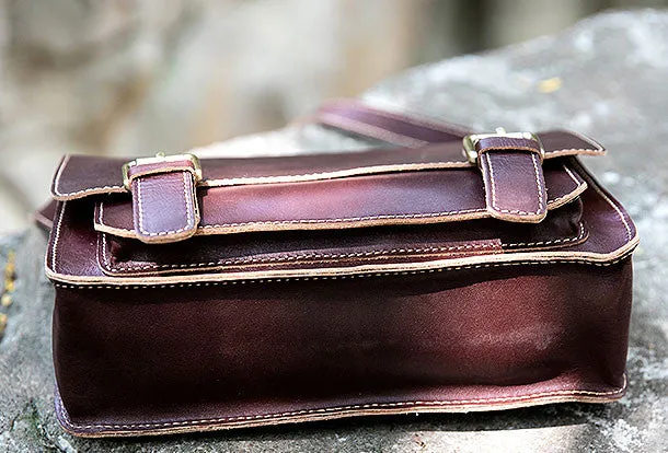 Handmade satchel purse leather crossbody bag purse shoulder bag for women