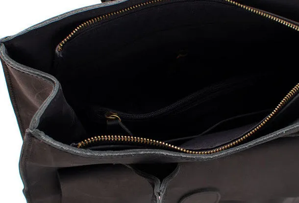 Handmade vintage rustic leather small tote bag shoulder bag handbag for women lady