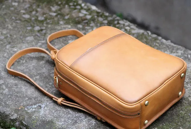 Handmade vintage womens leather messenger bag Backpack shoulder bag for women