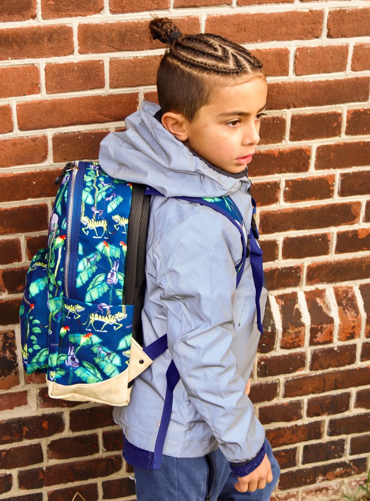 Happy Jungle Backpack M Navy