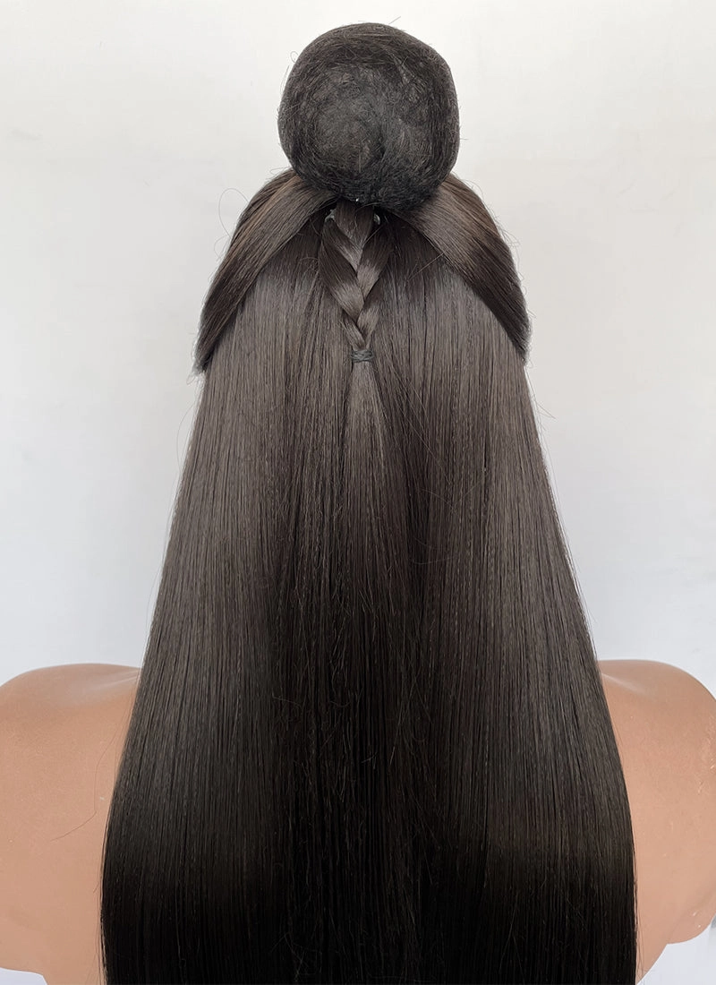 Heaven Official's Blessing Xie lian Brunette Straight Synthetic Men's Wig With Bun TB1751