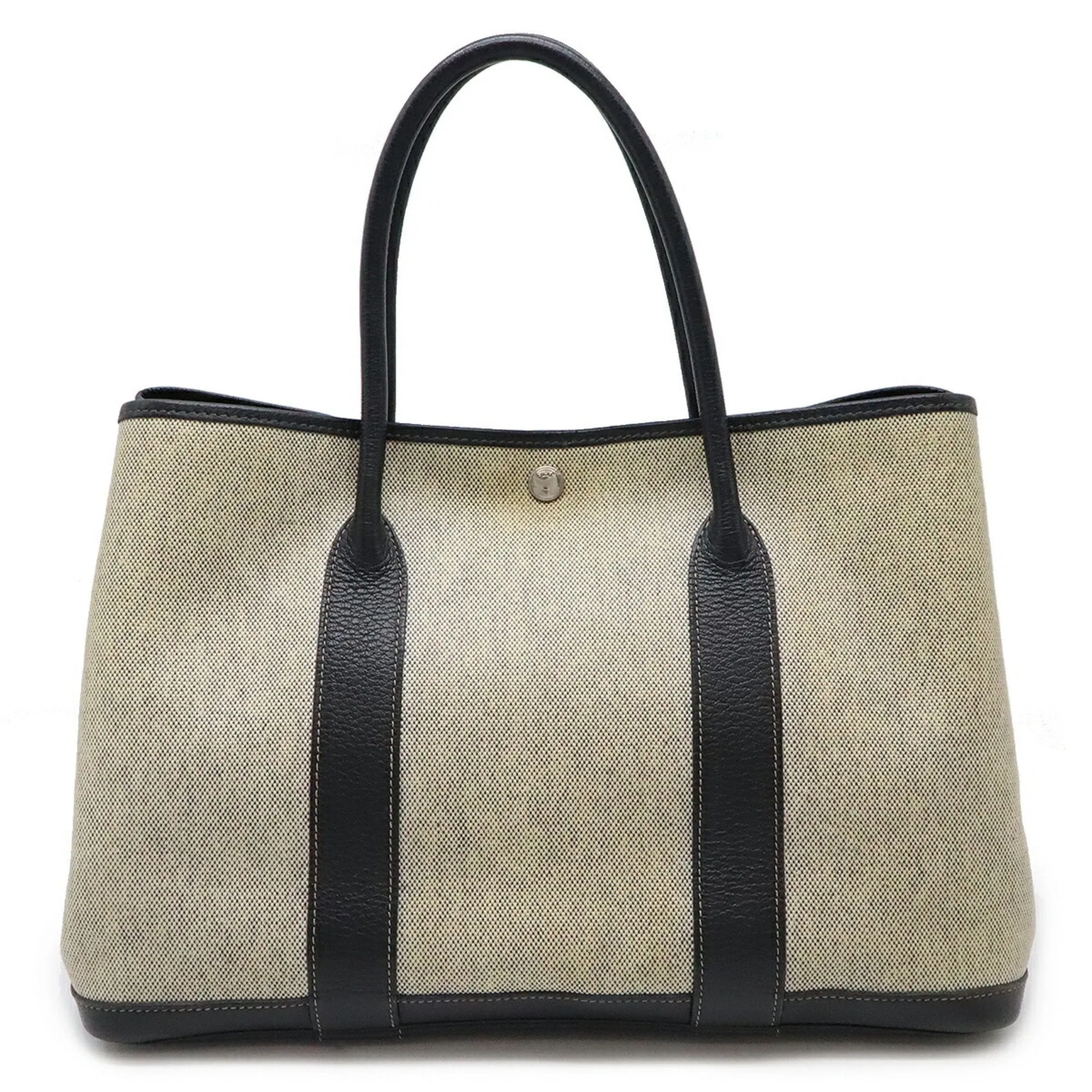Hermes Garden  Toile H Leather Handbag Tote Bag (Pre-Owned)