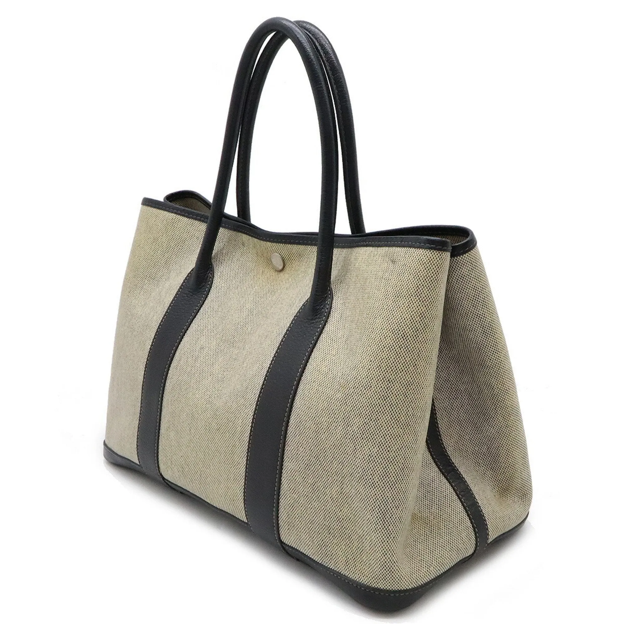 Hermes Garden  Toile H Leather Handbag Tote Bag (Pre-Owned)