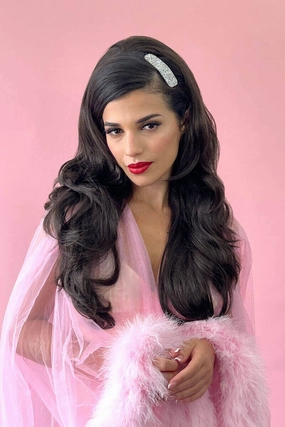 High crown long, layered half wig and volume ring: Helena