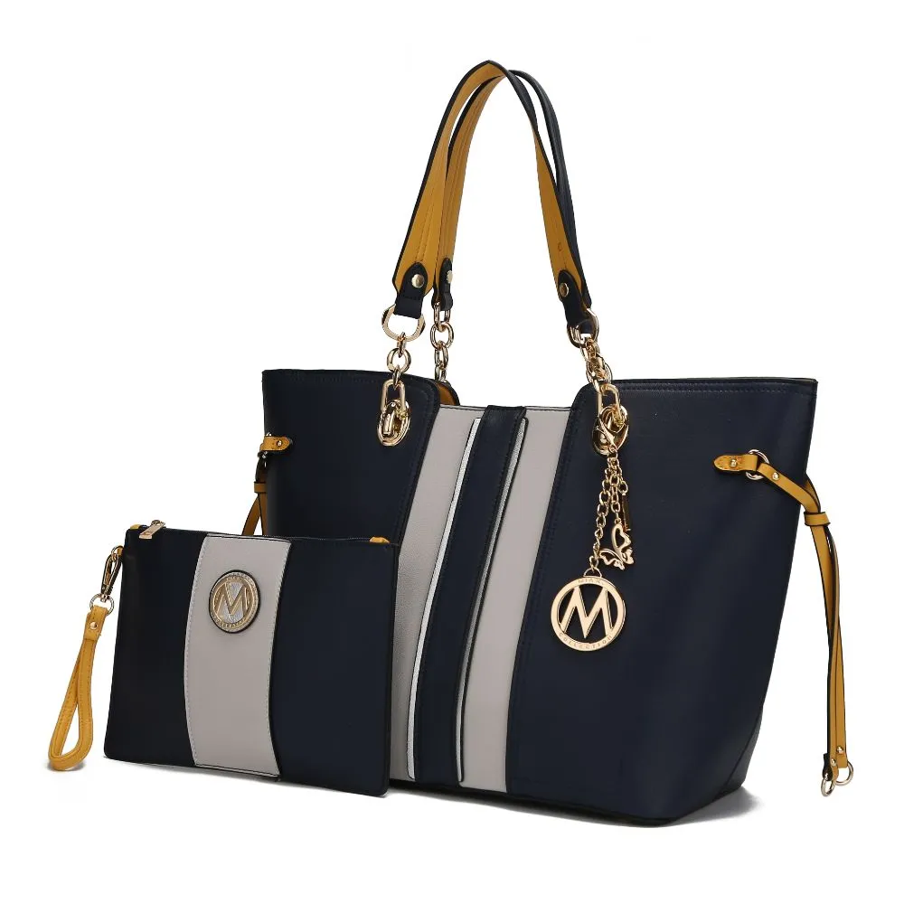 Holland Tote with Wristlet Handbag - 2 pieces