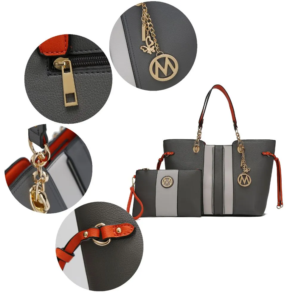 Holland Tote with Wristlet Handbag - 2 pieces