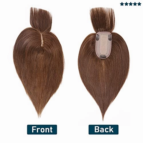 Human Hair Synthetic Blend Hair topper with bangs
