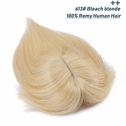 Human Hair Synthetic Blend Hair topper with bangs