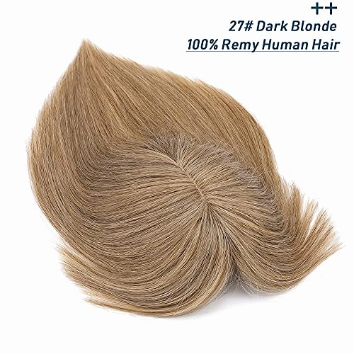 Human Hair Synthetic Blend Hair topper with bangs