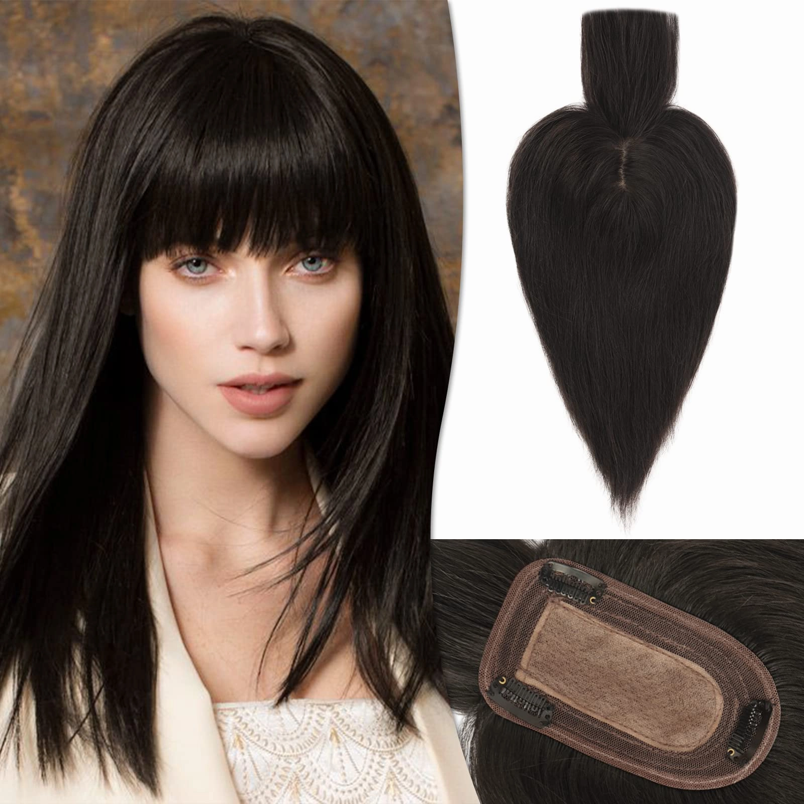 Human Hair Topper Crown Topper Hair Piece for Women 6X9 cm Base