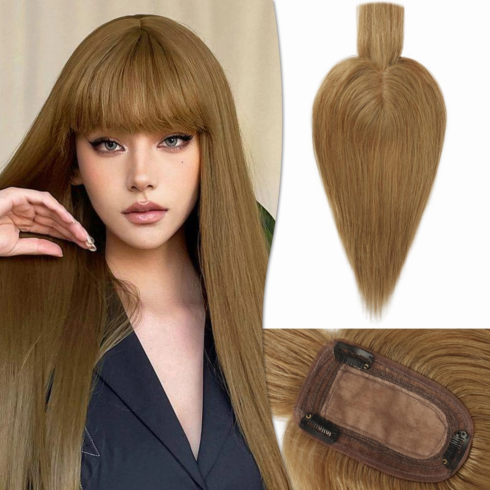 Human Hair Topper Crown Topper Hair Piece for Women 6X9 cm Base