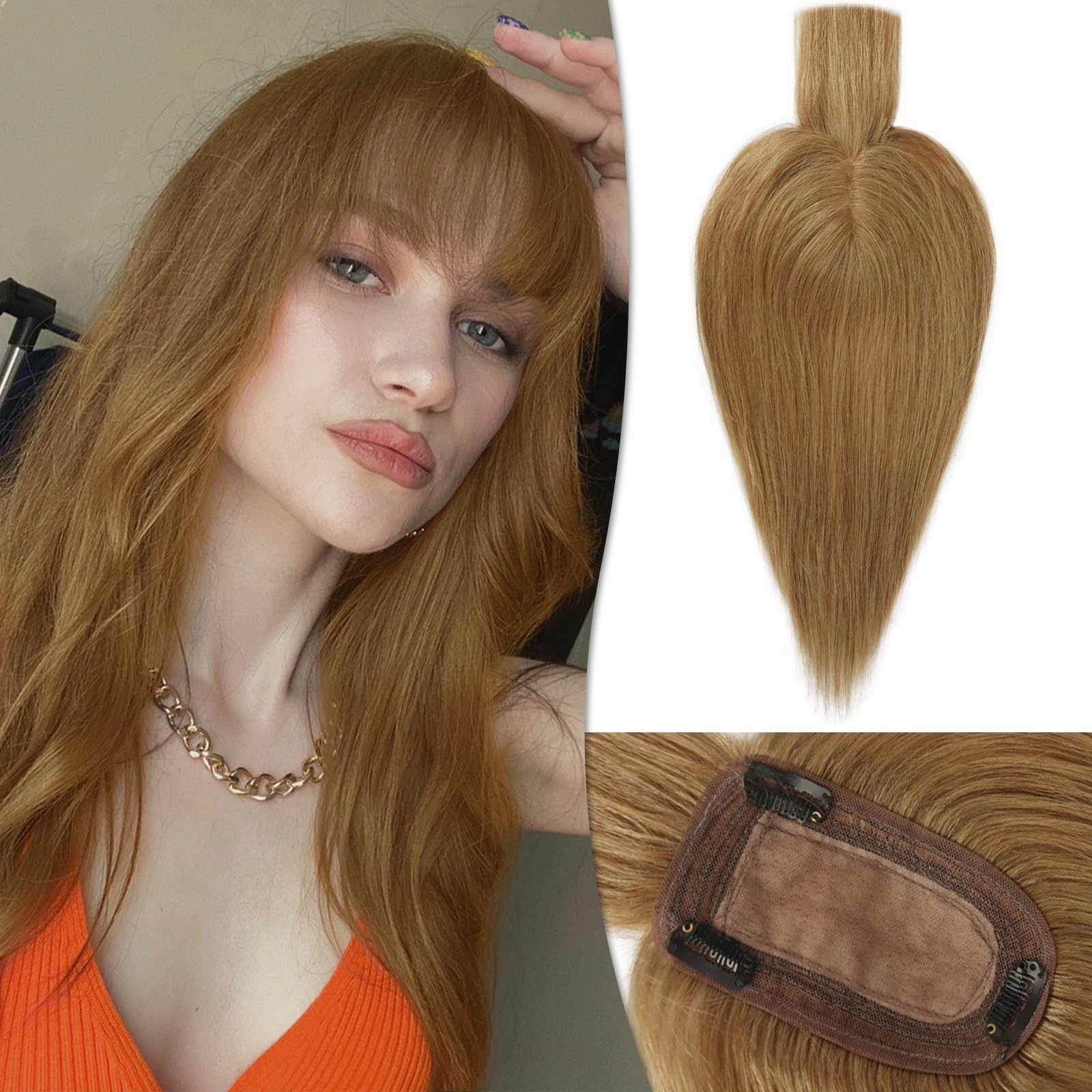 Human Hair Topper Crown Topper Hair Piece for Women 6X9 cm Base