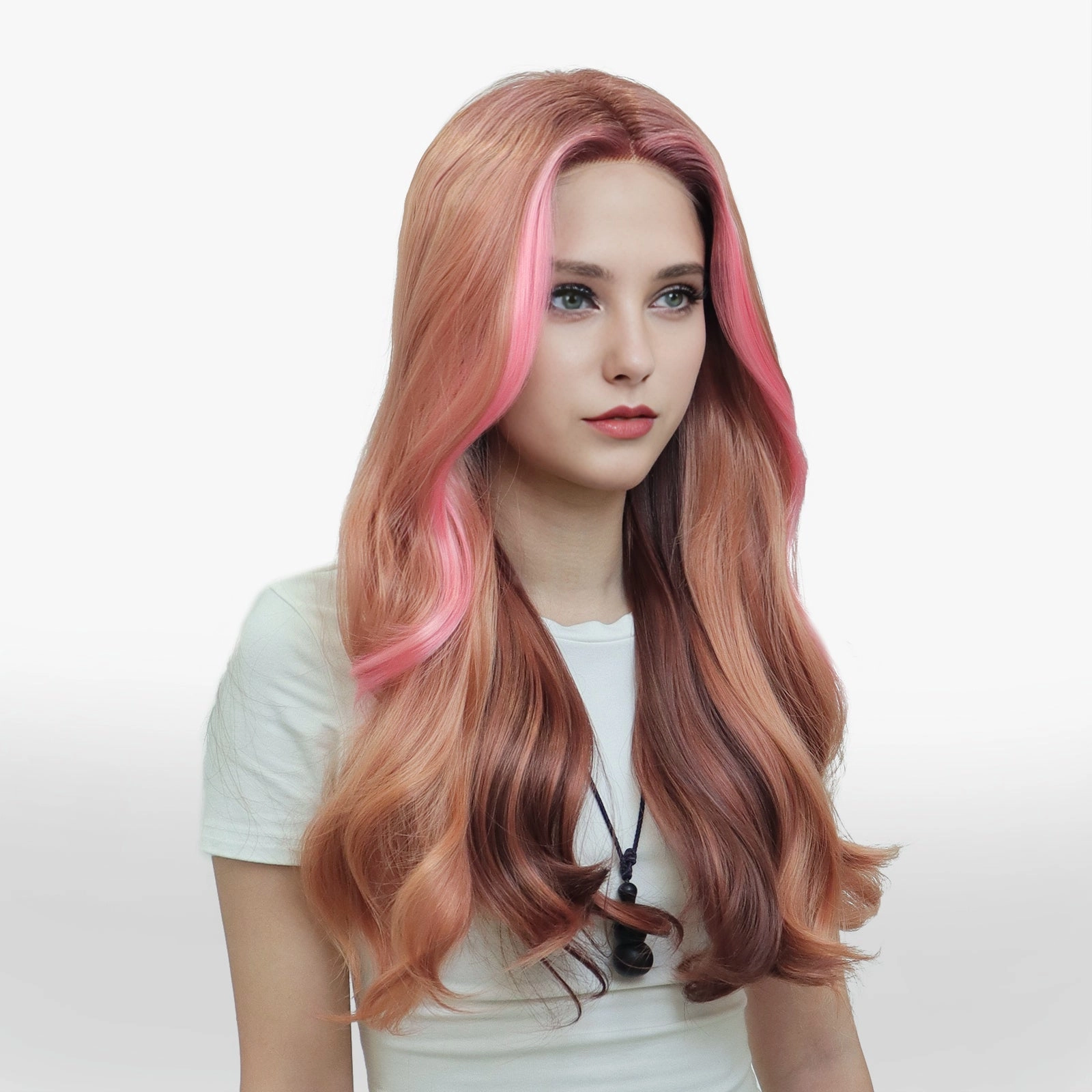 IMstyle Angel Tpart lace front apricot with pinky money pieces layer cut TK120-2443